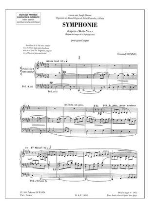 Symphonie - Ermend Bonnal - Partition - Orgue